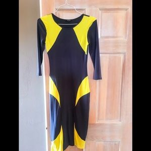 River Island neon and gray midi dress